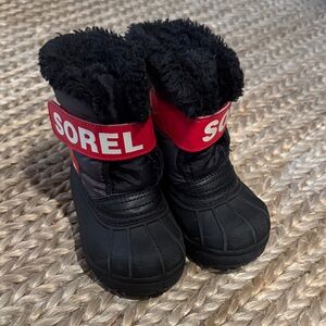 Sorel Black and Red Baby’s Snow Boots